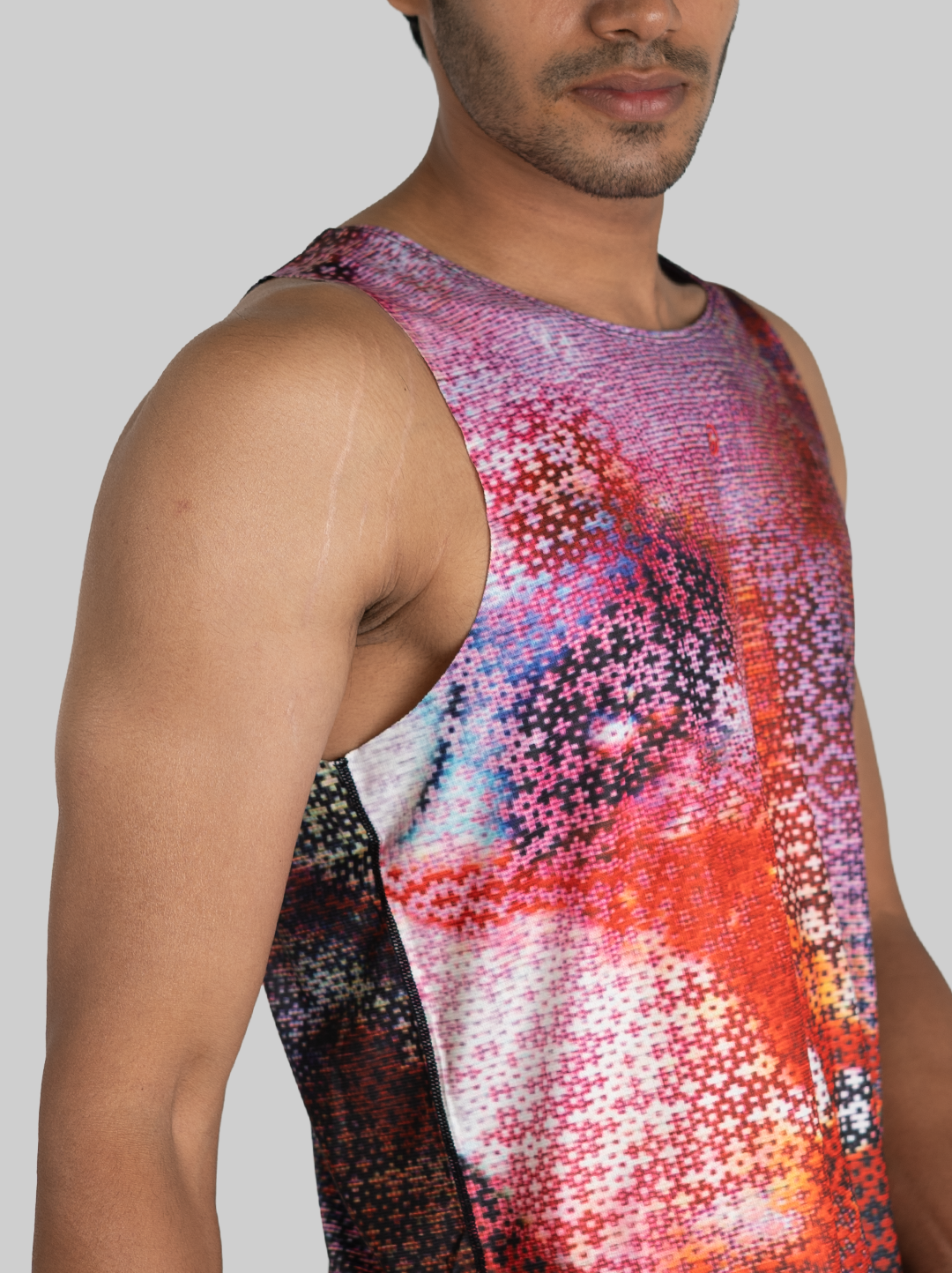 Mosaic Run Tank - Red (Men)