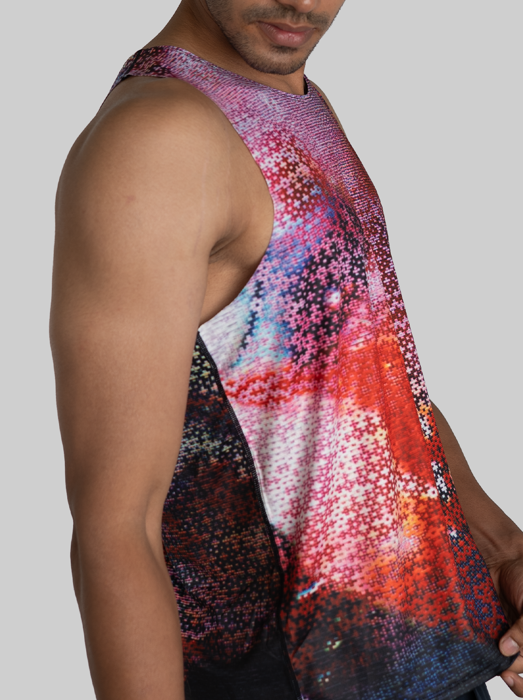 Mosaic Run Tank - Red (Men)