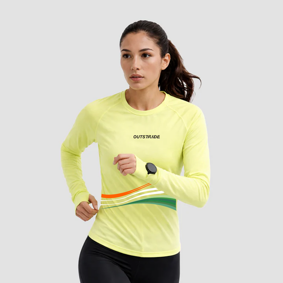 Long Sleeves Running Tee India (Pastel Green)