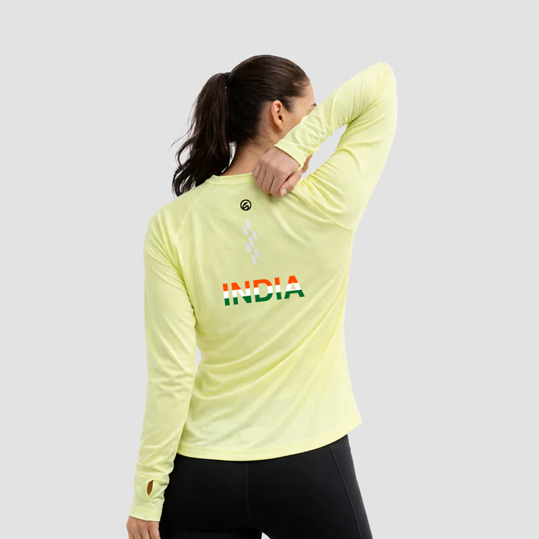 Long Sleeves Running Tee India (Pastel Green)