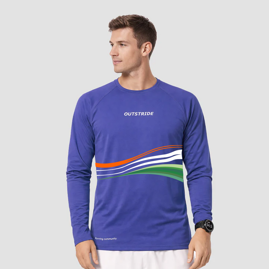 Long Sleeves Running Tee - India (Blue)