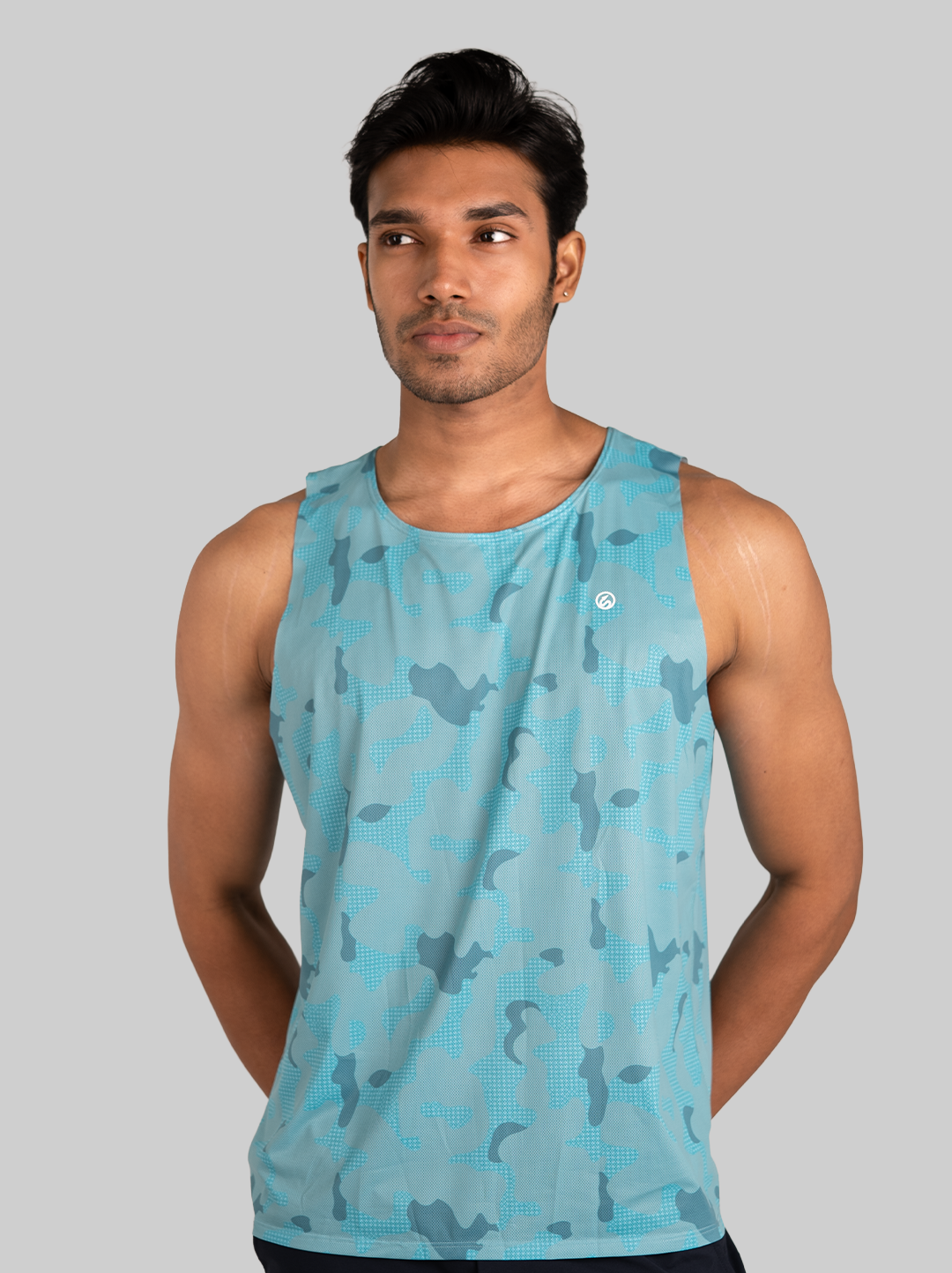 Mosaic Run Tank - Blue (Men)