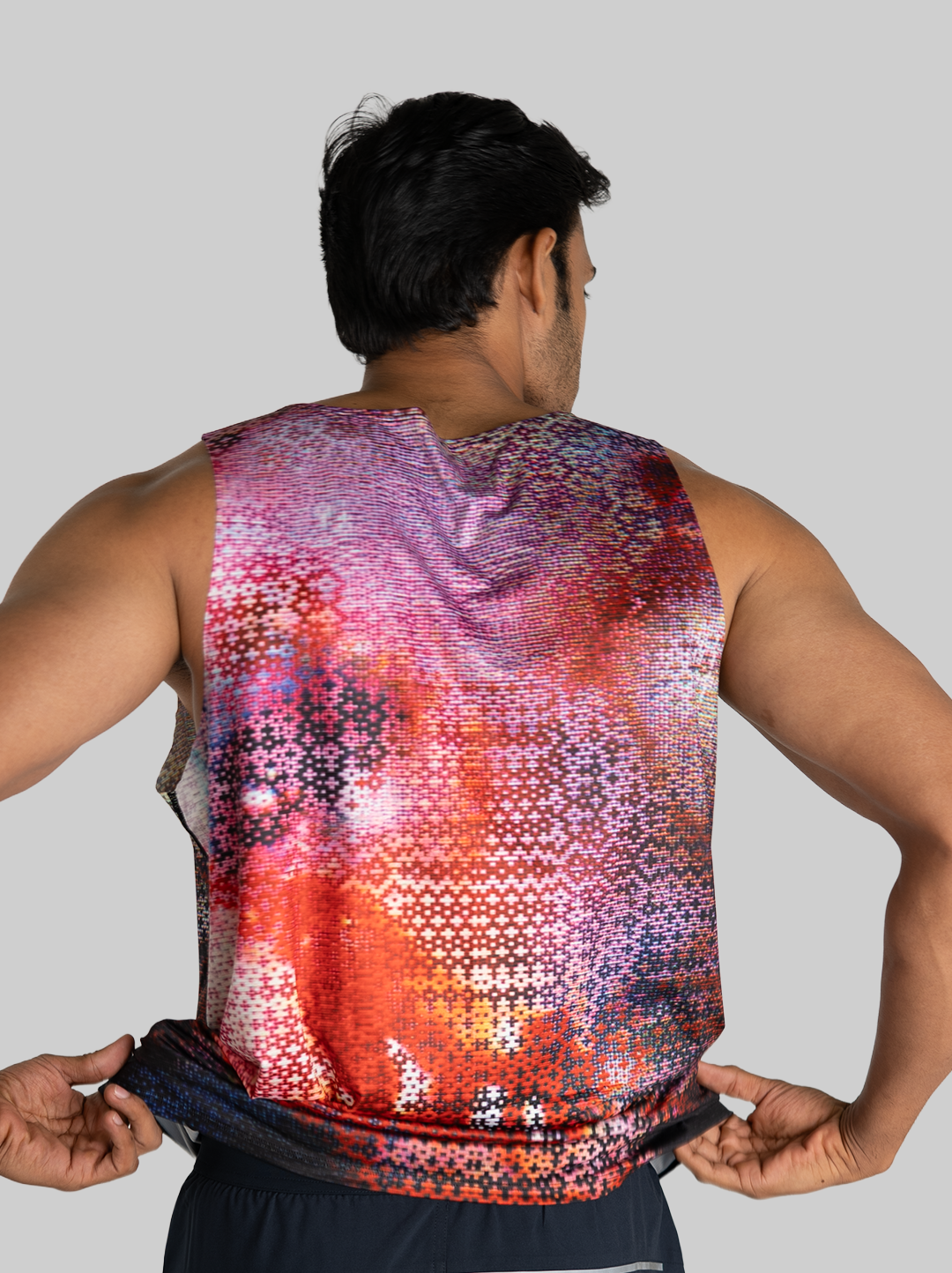 Mosaic Run Tank - Red (Men)