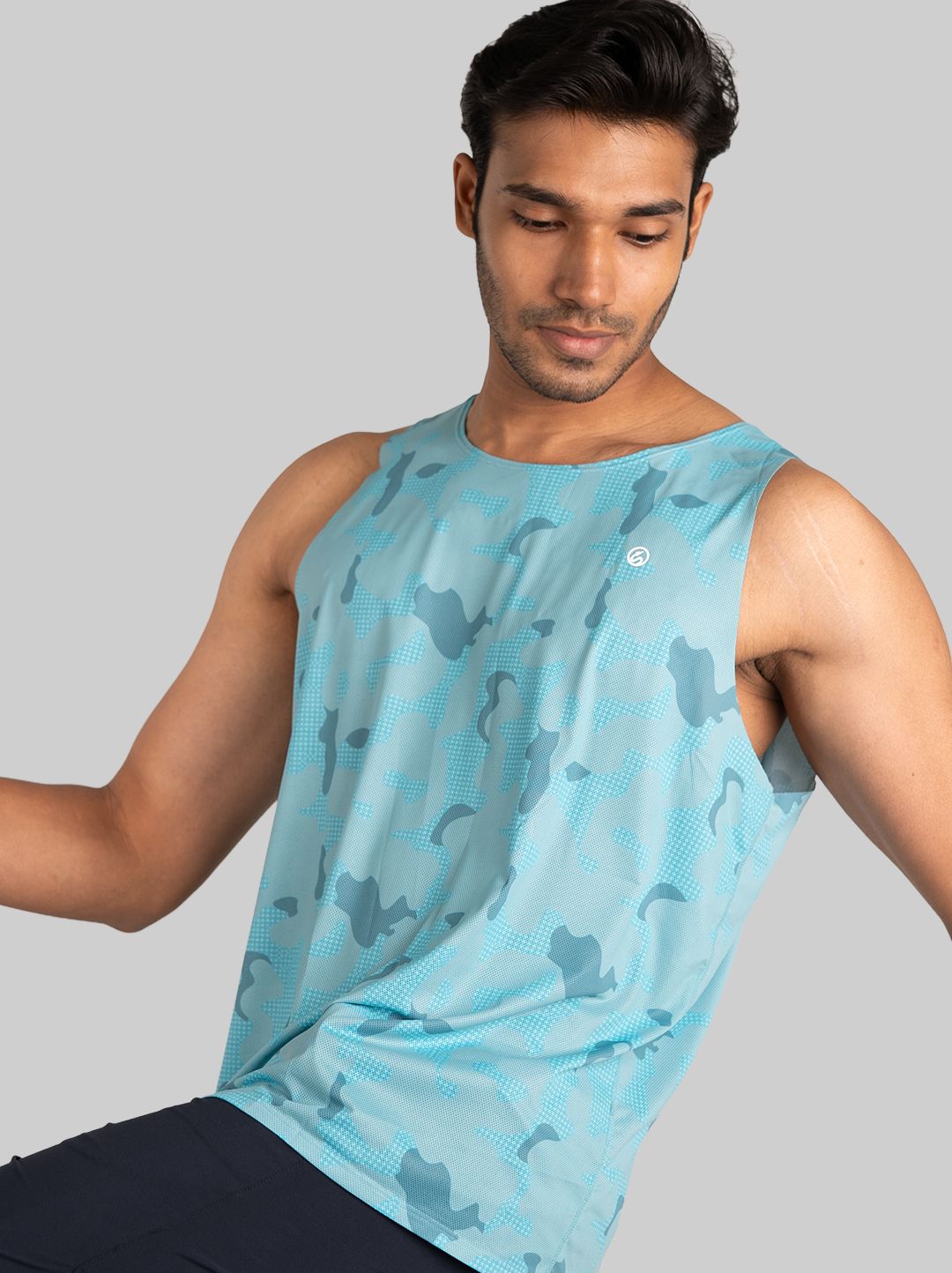 Mosaic Run Tank - Blue (Men)