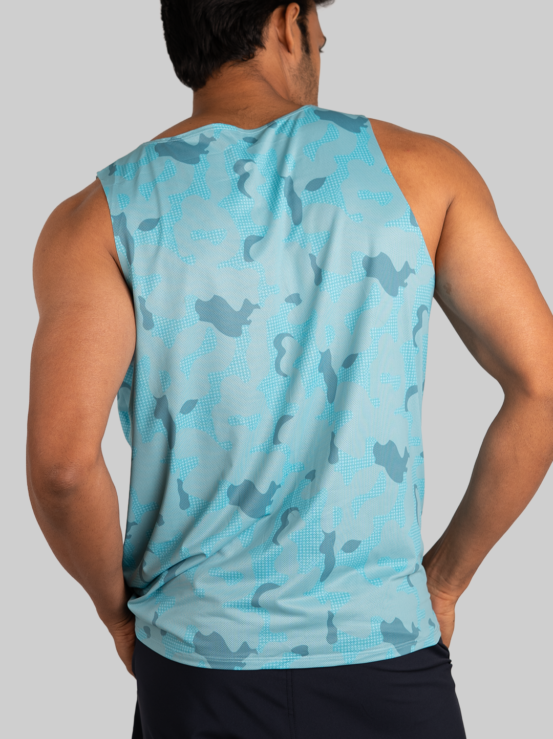 Mosaic Run Tank - Blue (Men)
