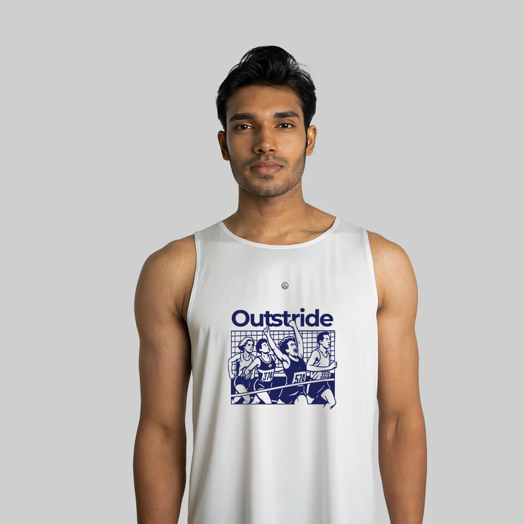 Flex Fit Run Tank - Men ( White-Graphics )
