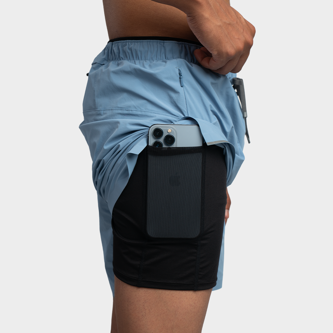 Bare Motion Shorts - 4 Pockets  (Stone Blue)