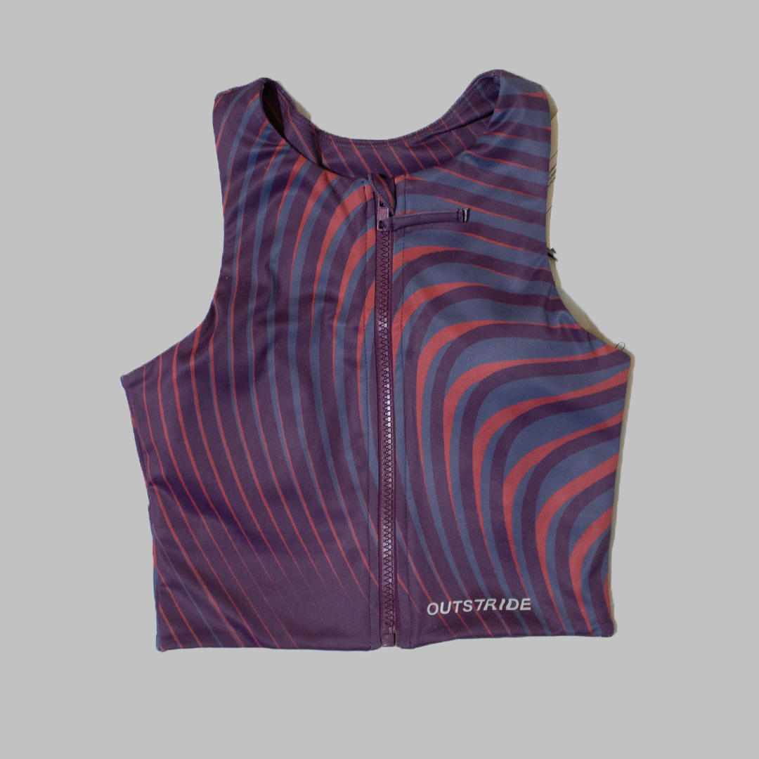 Unstoppable Zipper Bra (Printed Purple)