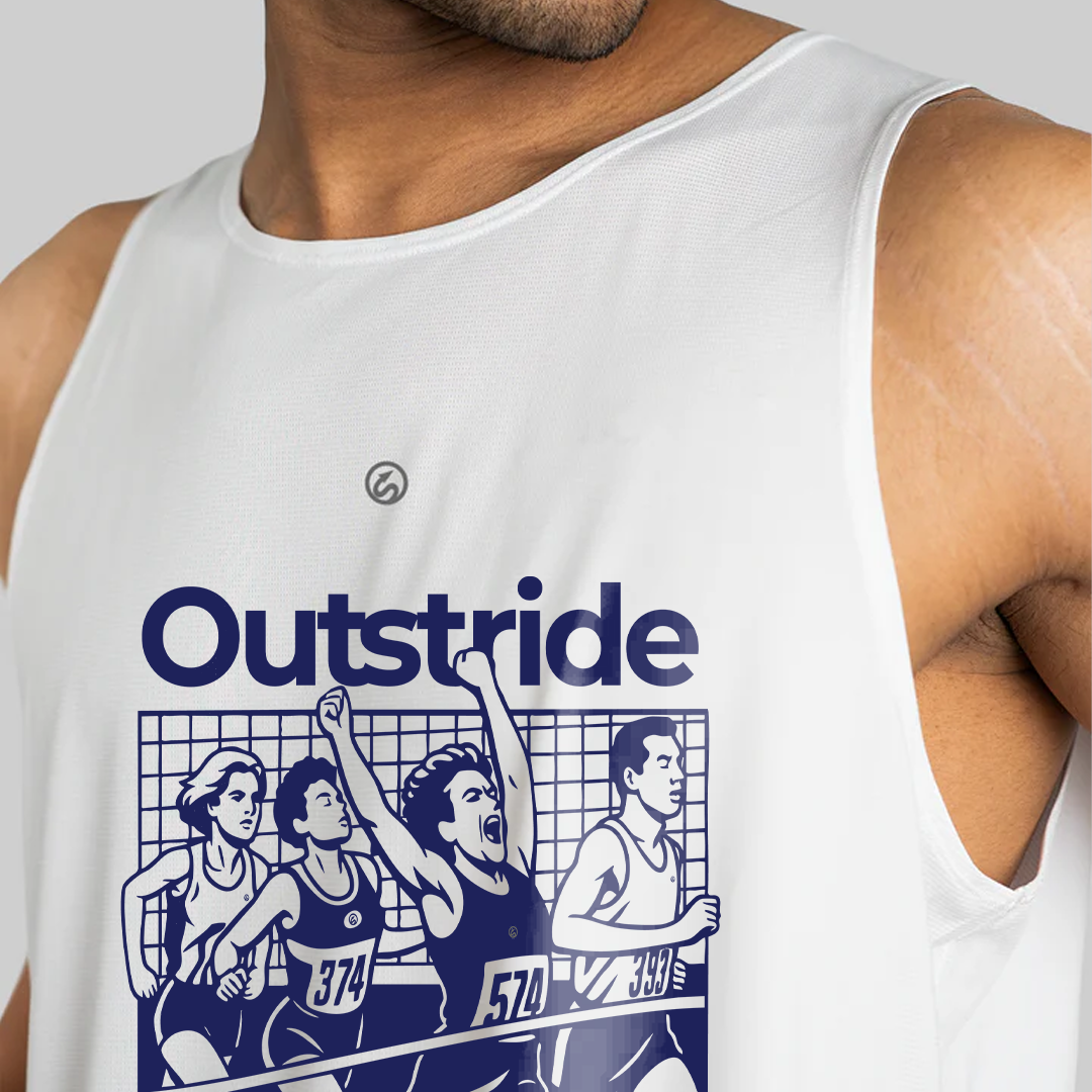 Flex Fit Run Tank - Men ( White-Graphics )