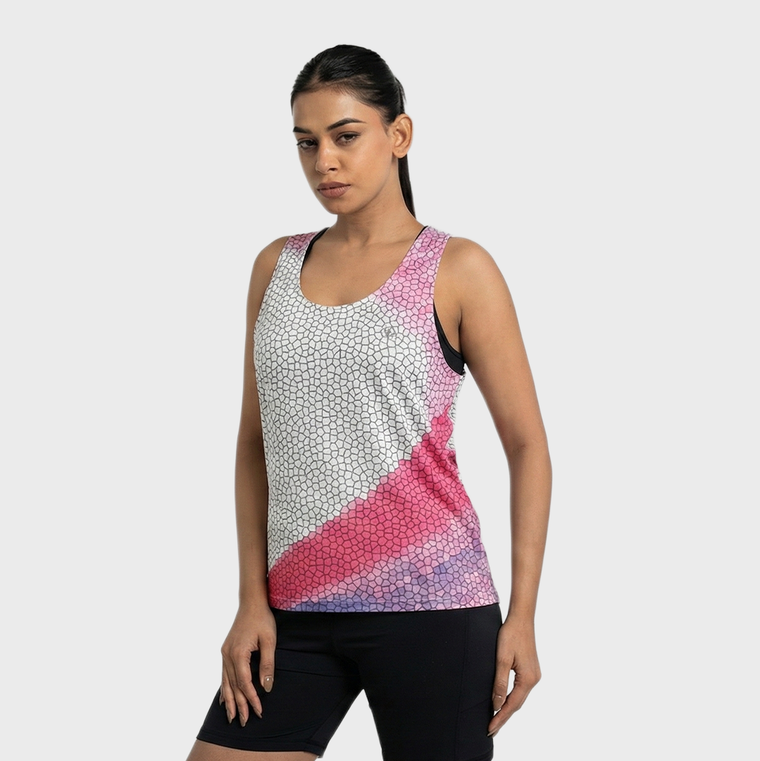 Elevate Run Tank - Women (Pink Stripe)